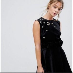 Ted Baker Black Velvet Cocktail Dress